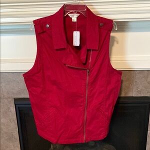 Red Sleeveless Women's Jacket